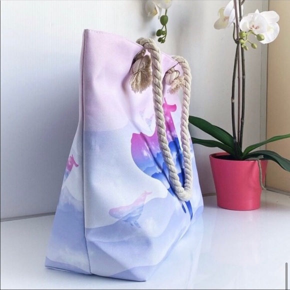 LAST ONE: Ombré ocean life beach tote bag - Picture 11 of 12